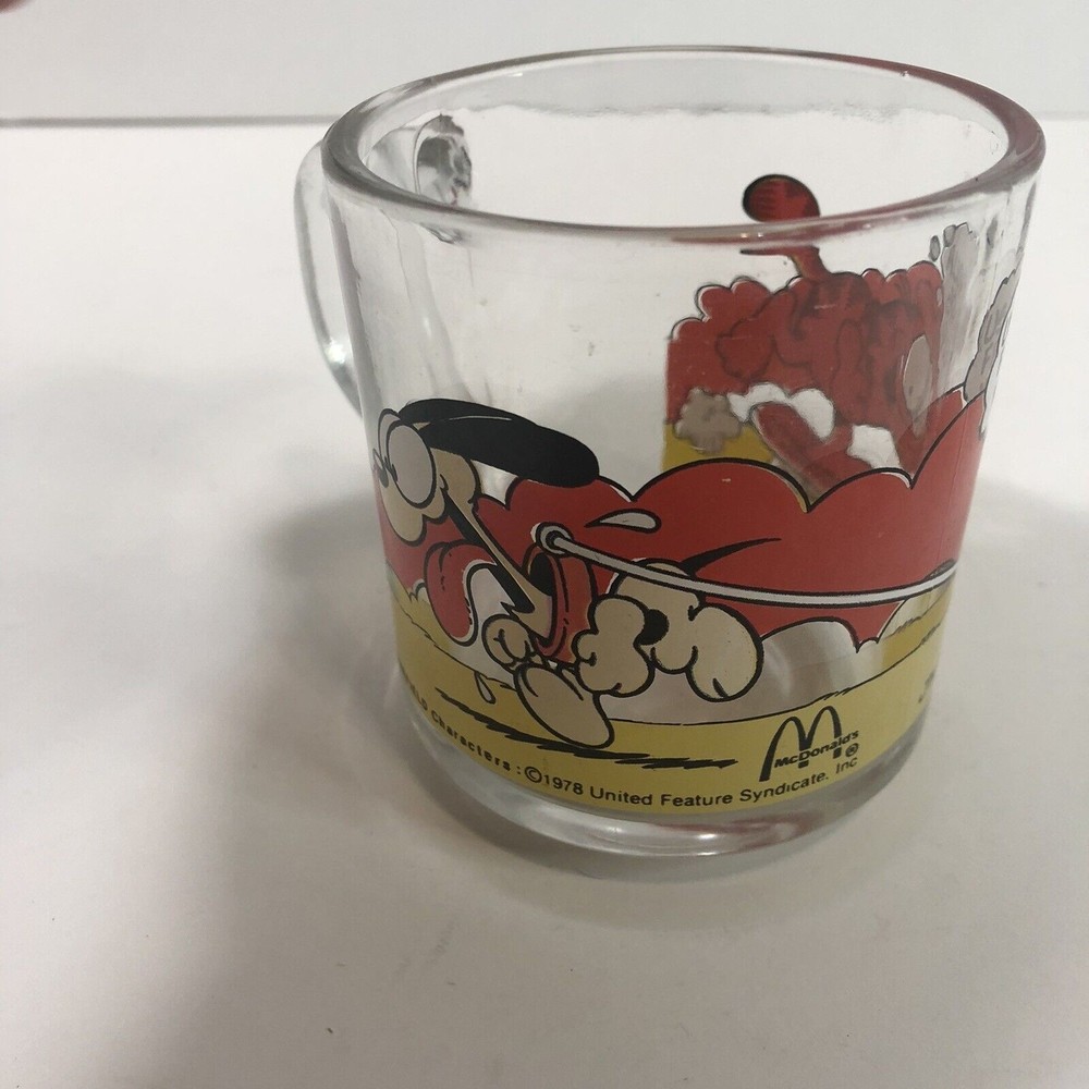 Vintage Garfield And Ode Mug, Mcdonalds, 1978, Clear Glass, Jim Davis - Picture 3 of 8
